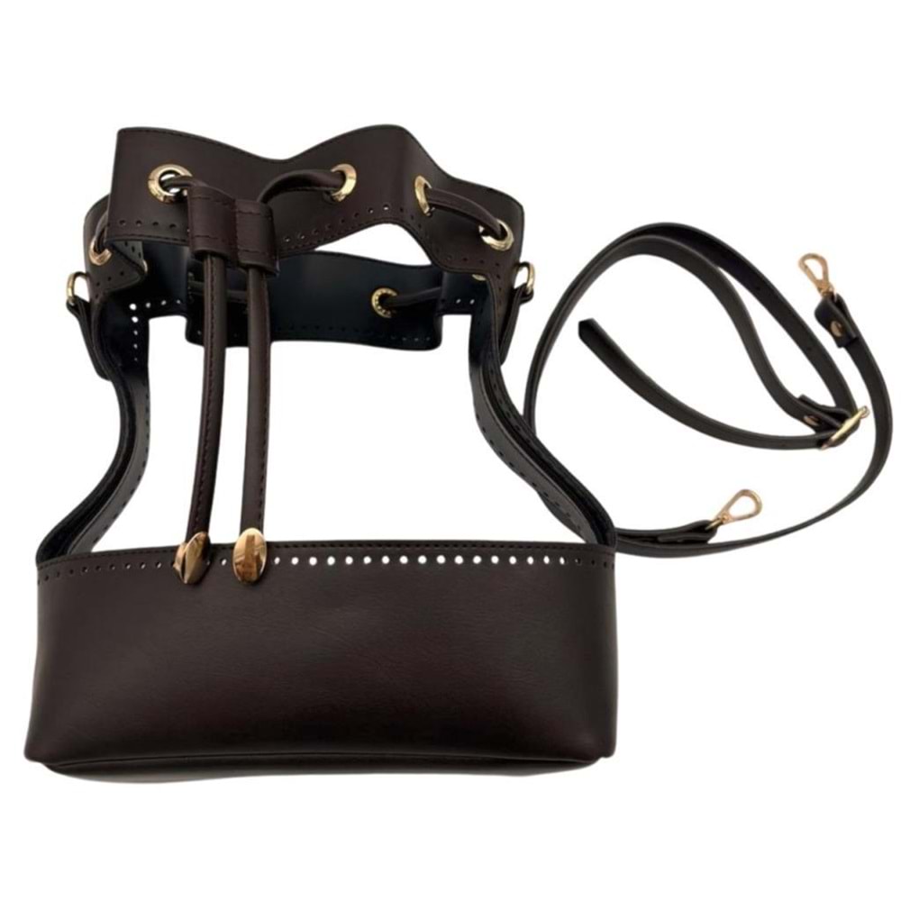 Çanta Aksesuar Torba Model Çanta Yapım Aparatı Koyu Kahve Light Gold Metalli