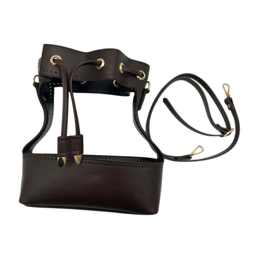 Çanta Aksesuar Torba Model Çanta Yapım Aparatı Koyu Kahve Light Gold Metalli