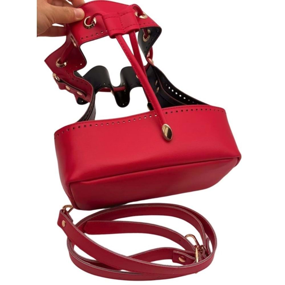 Çanta Aksesuar Torba Model Çanta Yapım Aparatı Kırmızı Renk Light Gold Metalli