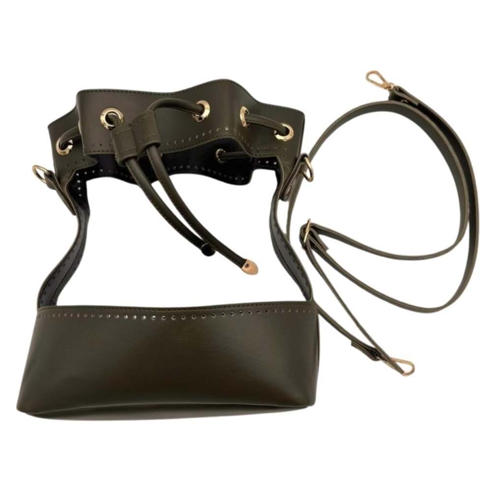 Çanta Aksesuar Torba Model Çanta Yapım Aparatı Haki Renk Light Gold Metalli