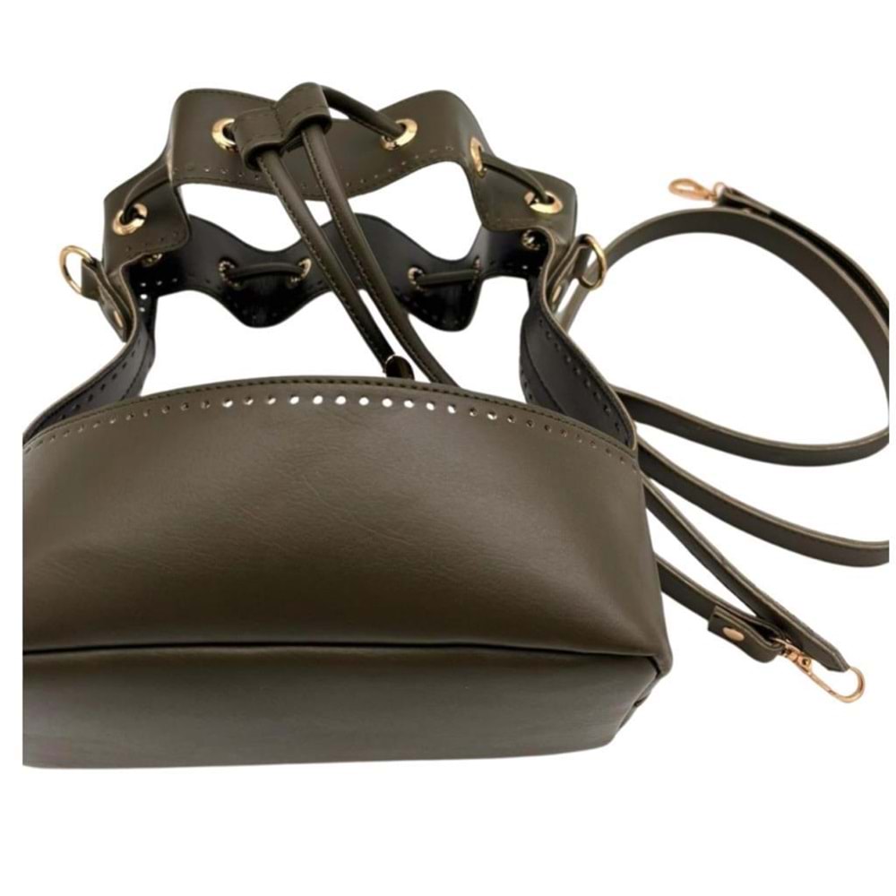 Çanta Aksesuar Torba Model Çanta Yapım Aparatı Haki Renk Light Gold Metalli