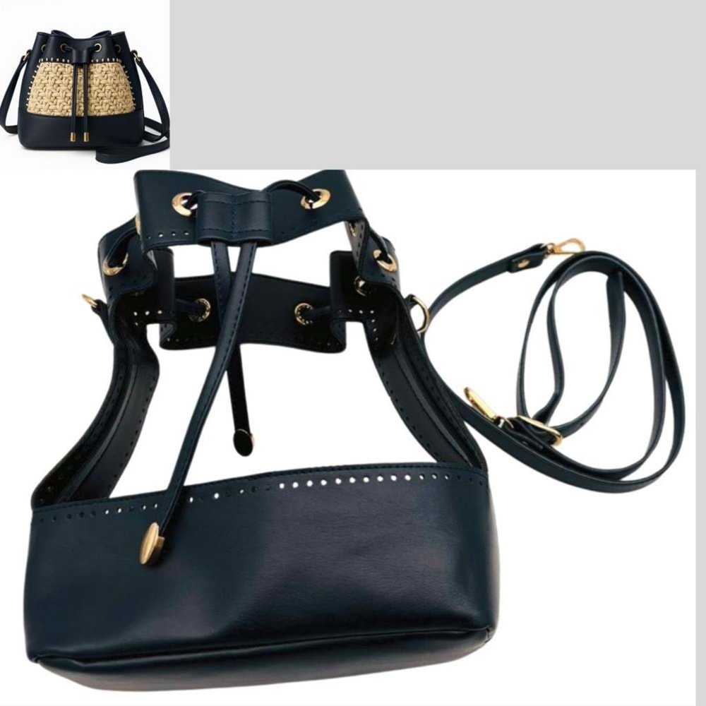 Çanta Aksesuar Torba Model Çanta Yapım Aparatı Lacivert Renk Light Gold Metalli