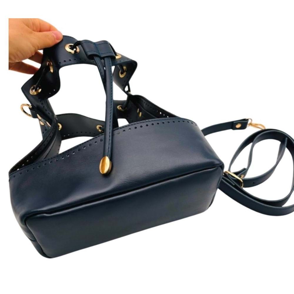 Çanta Aksesuar Torba Model Çanta Yapım Aparatı Lacivert Renk Light Gold Metalli