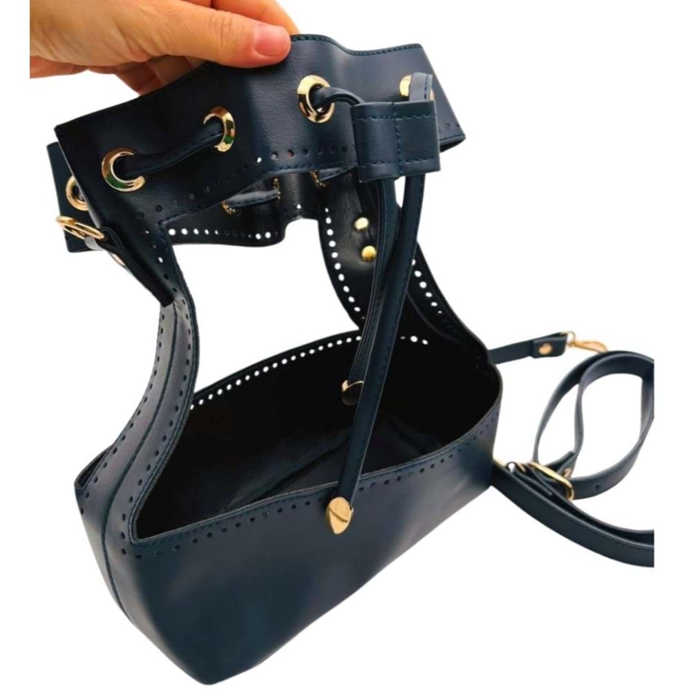 Çanta Aksesuar Torba Model Çanta Yapım Aparatı Lacivert Renk Light Gold Metalli