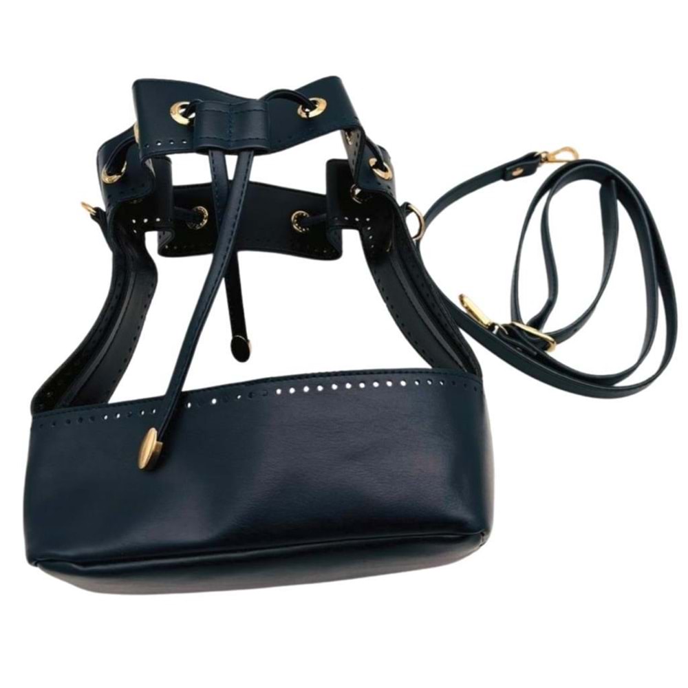 Çanta Aksesuar Torba Model Çanta Yapım Aparatı Lacivert Renk Light Gold Metalli