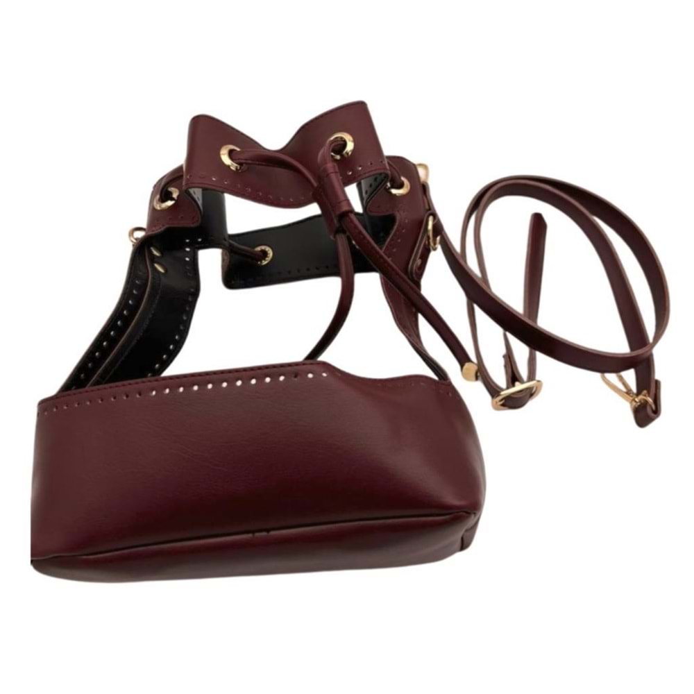 Çanta Aksesuar Torba Model Çanta Yapım Aparatı Bordo Renk Light Gold Metalli