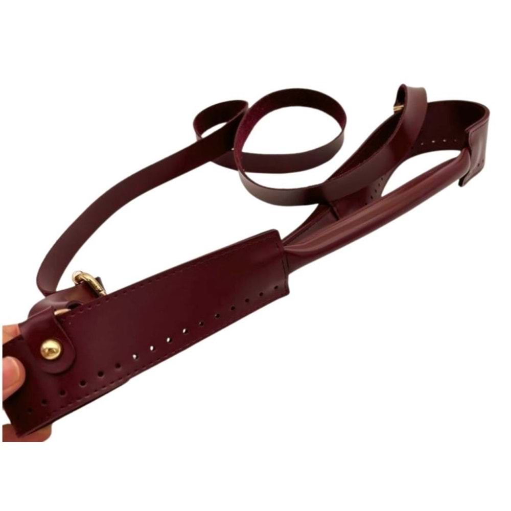 Çanta Aksesuar Tutma Saplı Model Çanta Yapım Aparatı Bordo Renk Light Gold Metalli