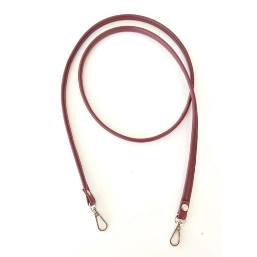 Çanta Aksesuar Spagetti Model Çanta Sapı Bordo Renk Gümüş Metal