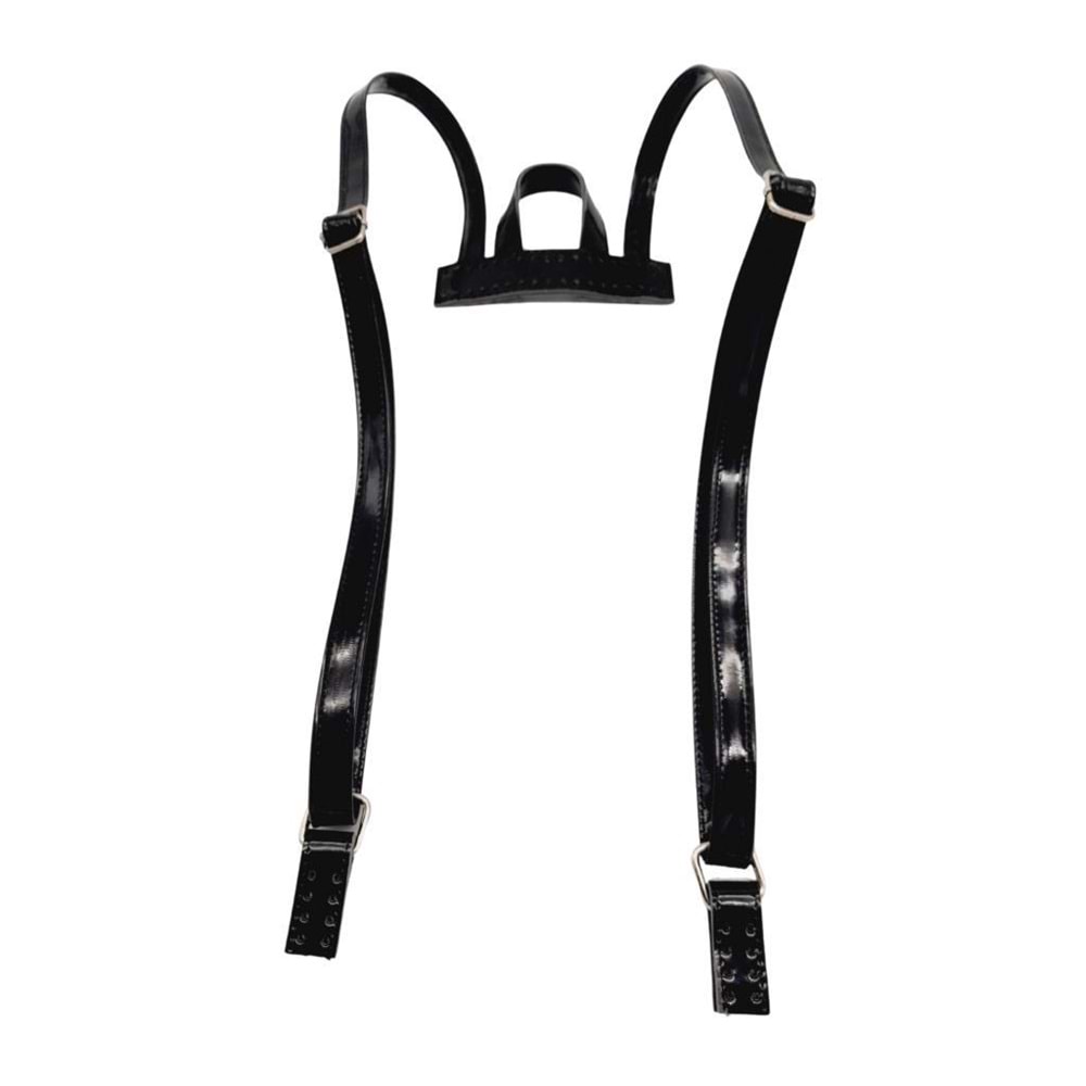 Çanta Aksesuar Rugan Deri Sırt Çantası Sapı Siyah Renk Gümüş Metalli