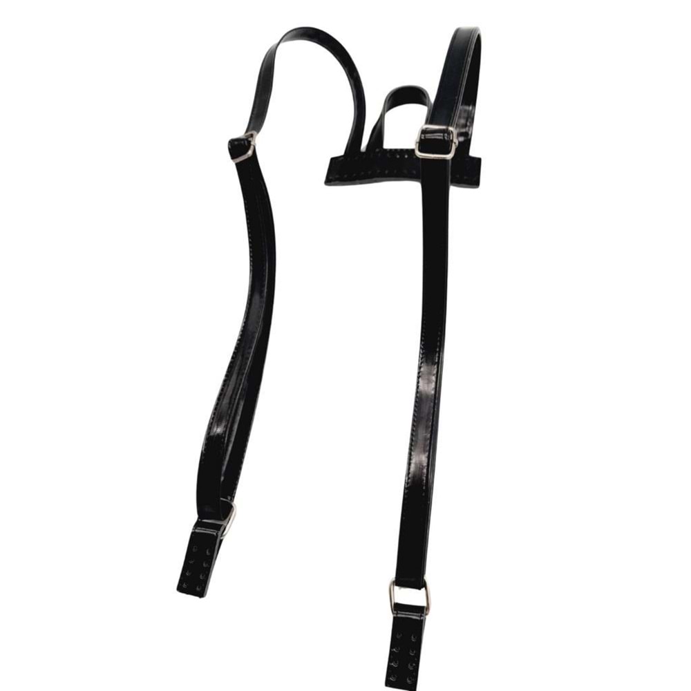 Çanta Aksesuar Rugan Deri Sırt Çantası Sapı Siyah Renk Gümüş Metalli