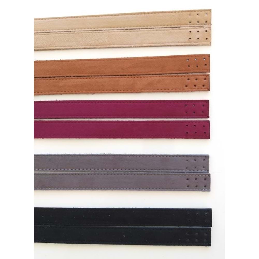 Çanta Aksesuar Süet Suni Deri Siyah Çift Sap 80X2 Cm