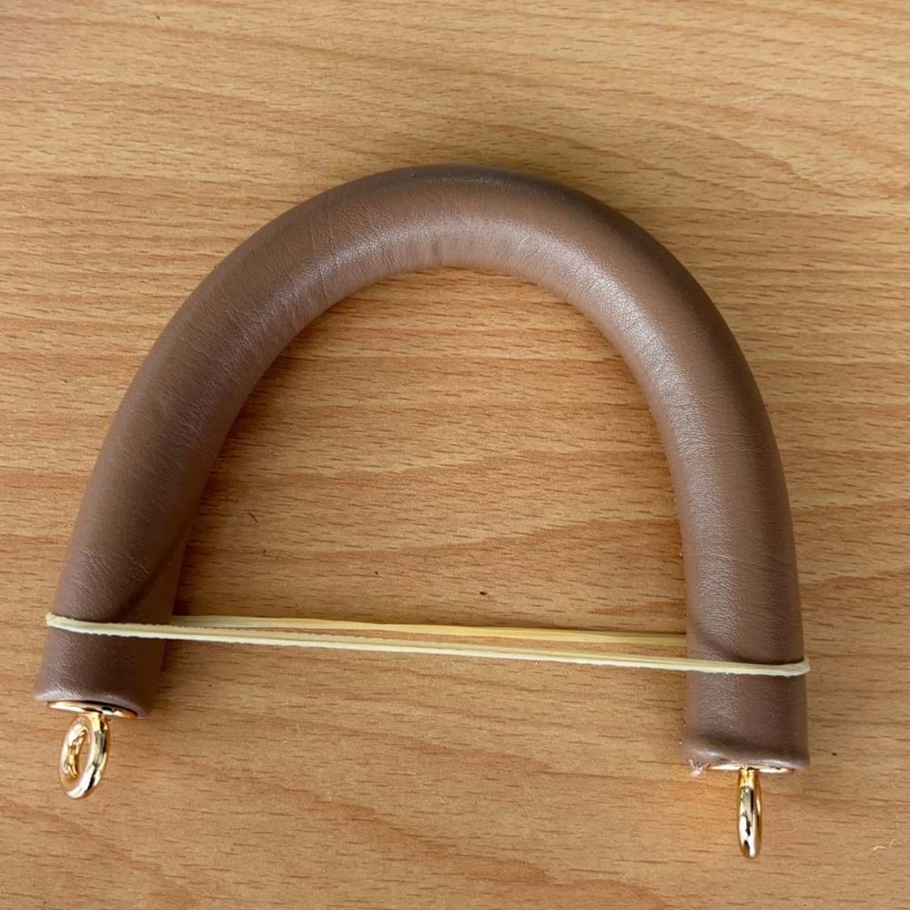 Çanta Aksesuar 27 cm Rulo Model Suni Deri Açık Vizon Çanta Sapı Light Gold Metalli