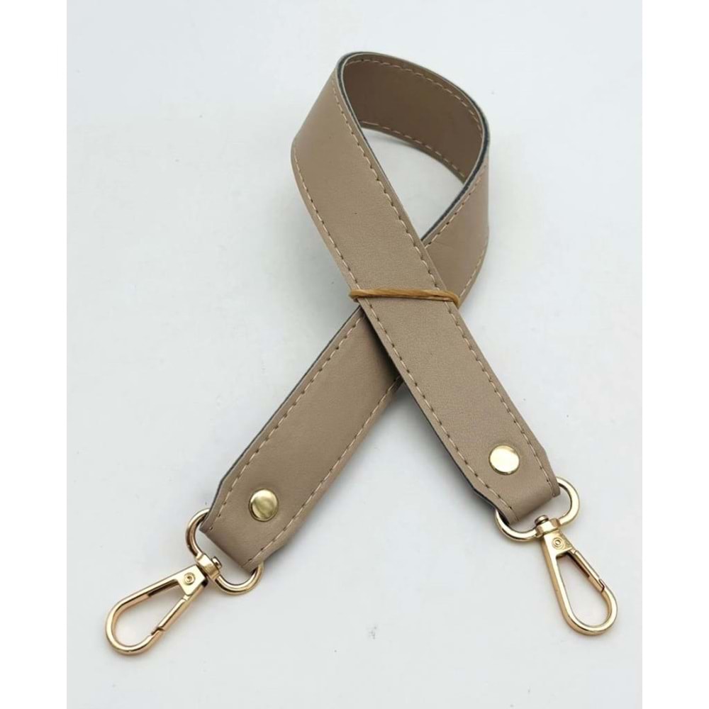 Çanta Aksesuar Bej Renk 42X2.5 Cm Kancalı Sap Light Gold Metalli