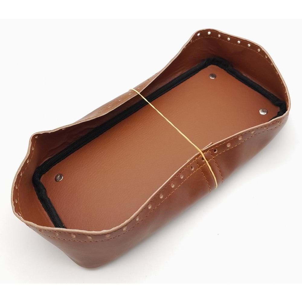 Çanta Aksesuar Taba Suni Deri 28x13 cm Yüksek Çanta Tabanı Gümüş Metalli