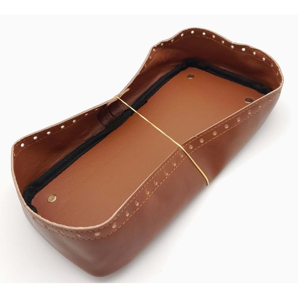 Çanta Aksesuar Taba Suni Deri 28x13 cm Yüksek Çanta Tabanı Light Gold Metalli