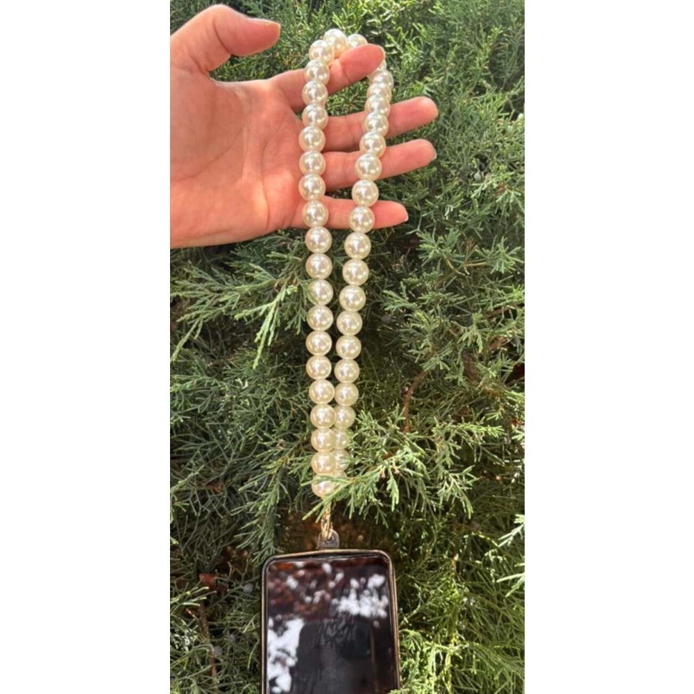 Çanta Aksesuar 60 cm Akrilik Telefon Aksesuarı, Telefon Zinciri, Telefon Askısı, İncili Telefon Askısı,Telefon Boyunluk Askı, Tüm Telefon Kılıfları İçin Uygundur (Kılıf Değildir)