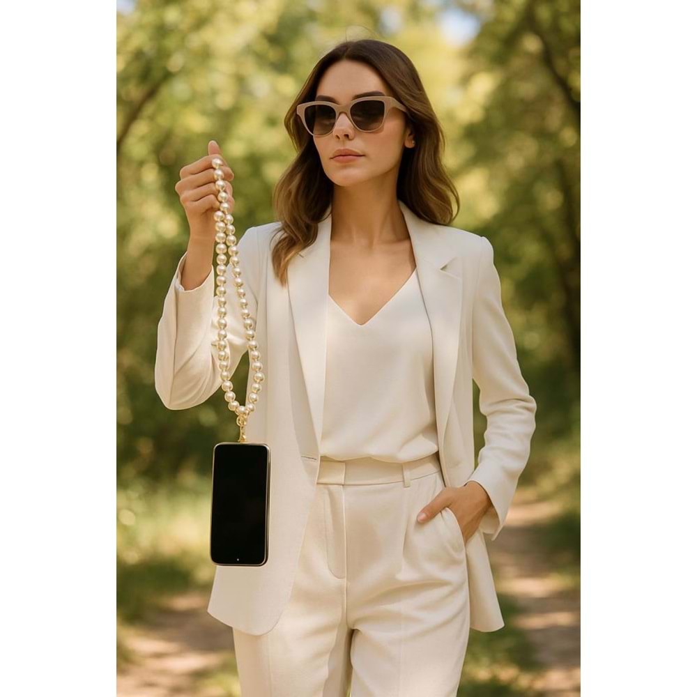 Çanta Aksesuar 60 cm Akrilik Telefon Aksesuarı, Telefon Zinciri, Telefon Askısı, İncili Telefon Askısı,Telefon Boyunluk Askı, Tüm Telefon Kılıfları İçin Uygundur (Kılıf Değildir)