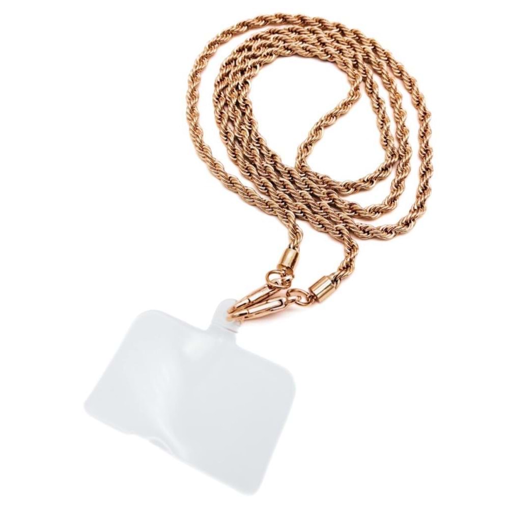 Çanta Aksesuar 120 cm Light Gold Renk Burgulu Zincir Telefon Aksesuarı, Telefon Zinciri, Telefon Askısı, Telefon Boyun Askısı, Tüm Telefon Kılıfları İçin Uygundur (Kılıf Değildir)