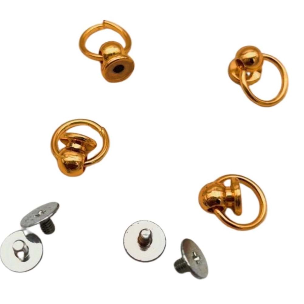 Çanta Aksesuar Light Gold Vidalı Askı Küçük Boy 4 Adet