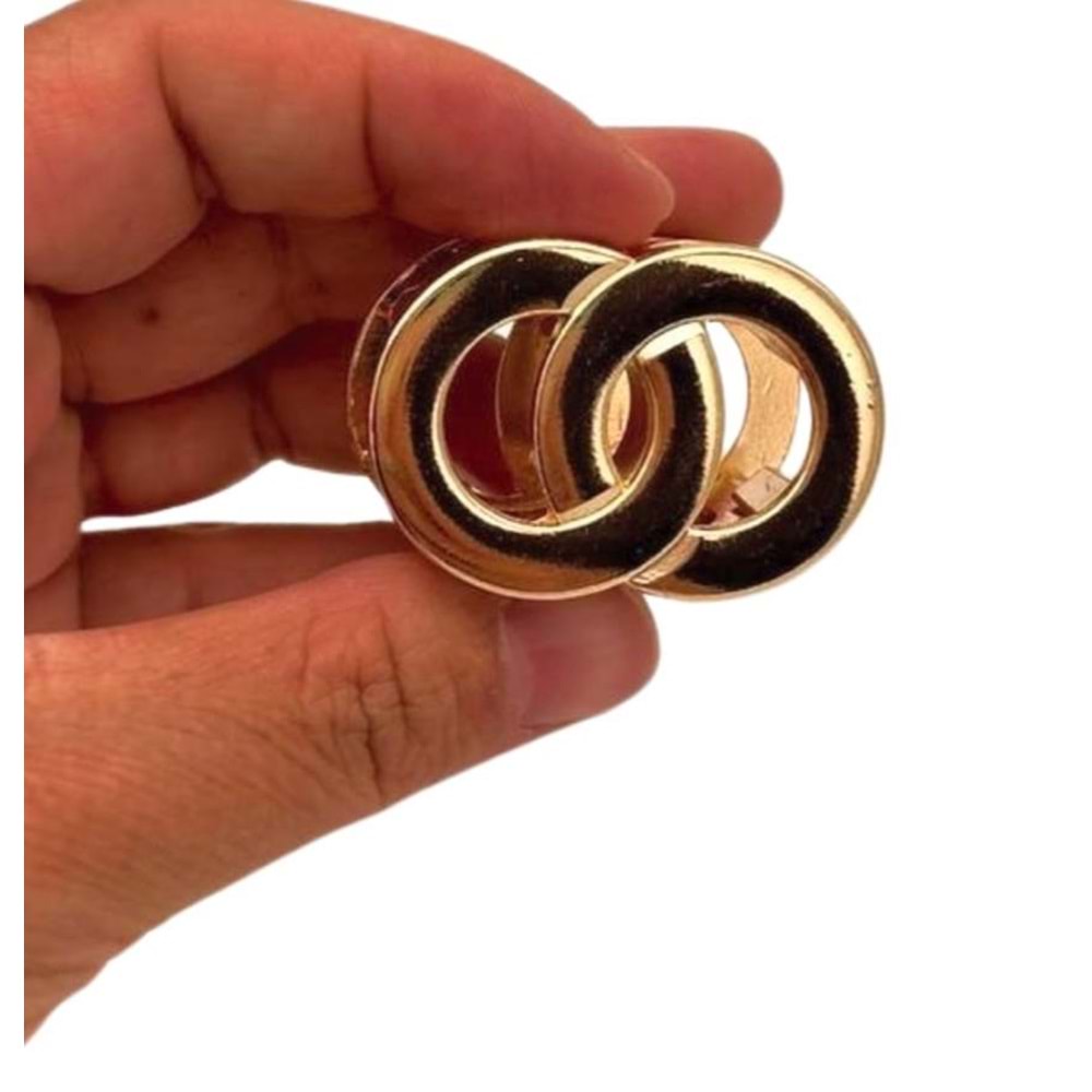 Çanta Aksesuar Light Gold Çift Halka Yaylı Büzgü Aparatı