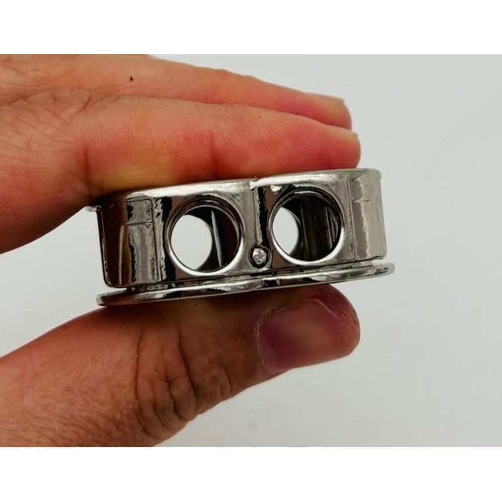 Çanta Aksesuar Gümüş Çift Halka Yaylı Büzgü Aparatı