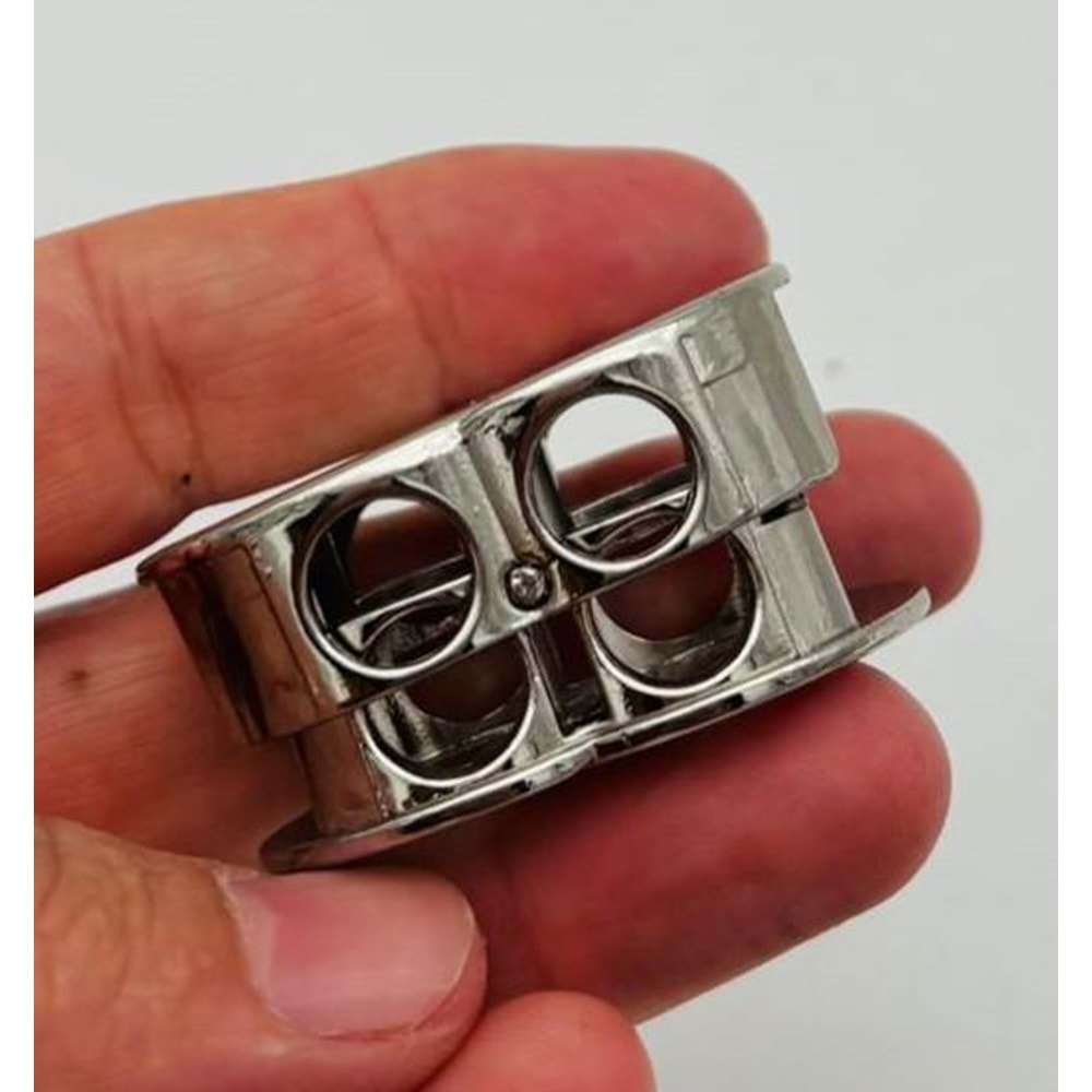 Çanta Aksesuar Gümüş Çift Halka Yaylı Büzgü Aparatı