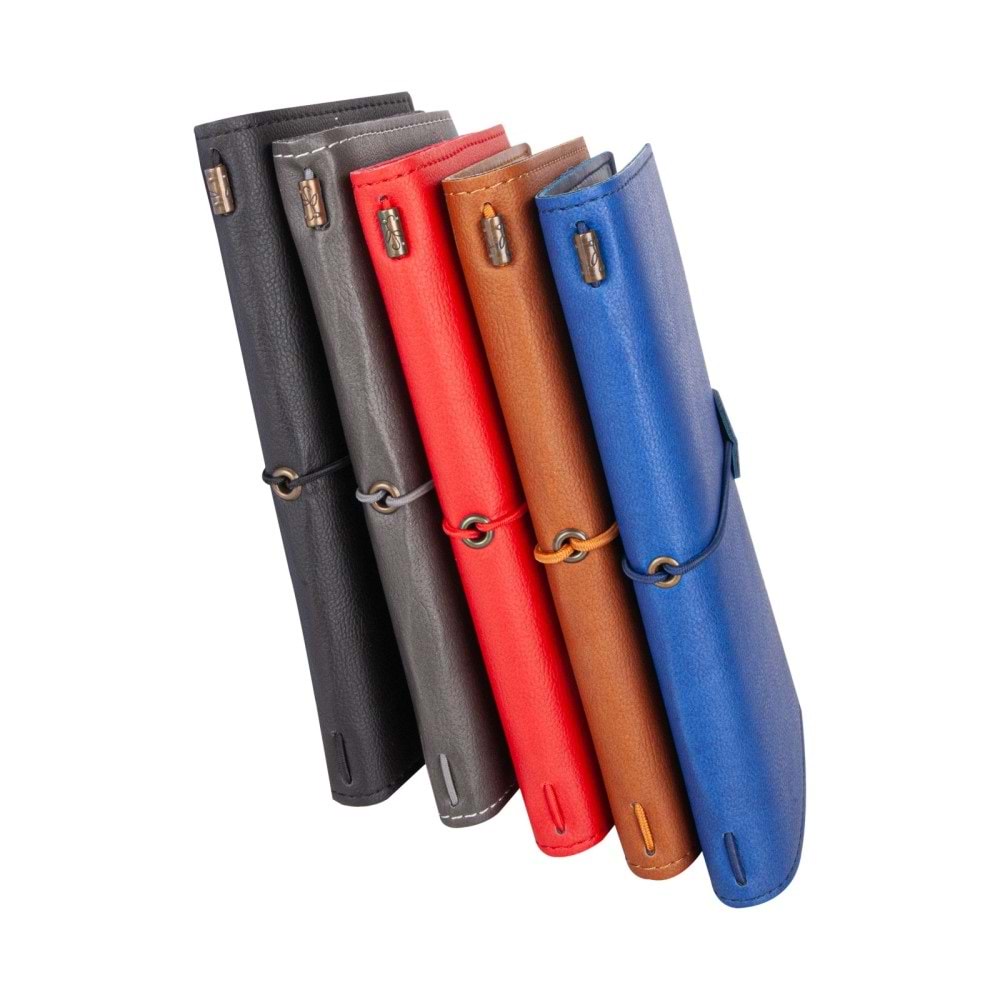 KUĞULU KAHVERENGİ TARİHSİZ DEFTER (11,5X20 CM)