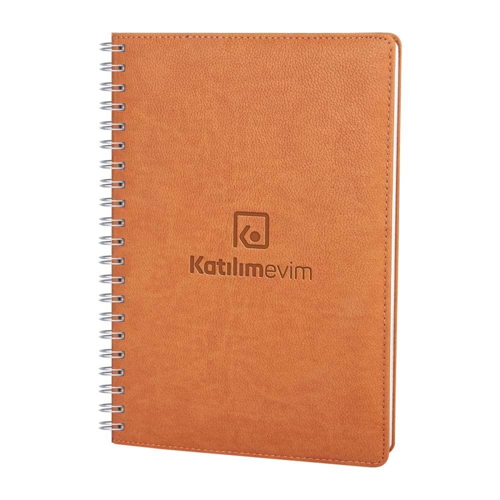 SUBAYEVLERİ KAHVERENGİ SPİRALLİ TARİHLİ HAFTALIK AJANDA (20x28 CM)