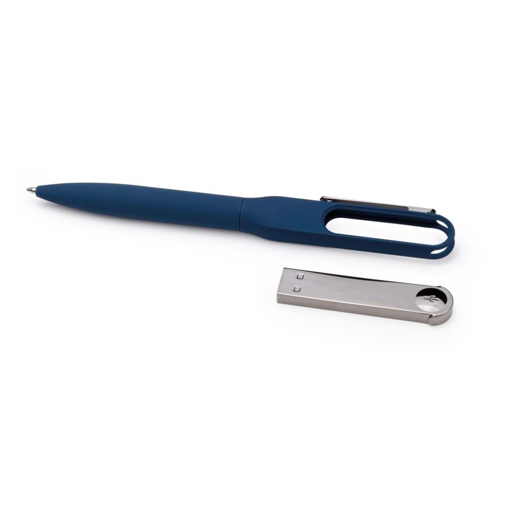 BİGA LACİVERT USBLİ METAL TÜKENMEZ KALEM