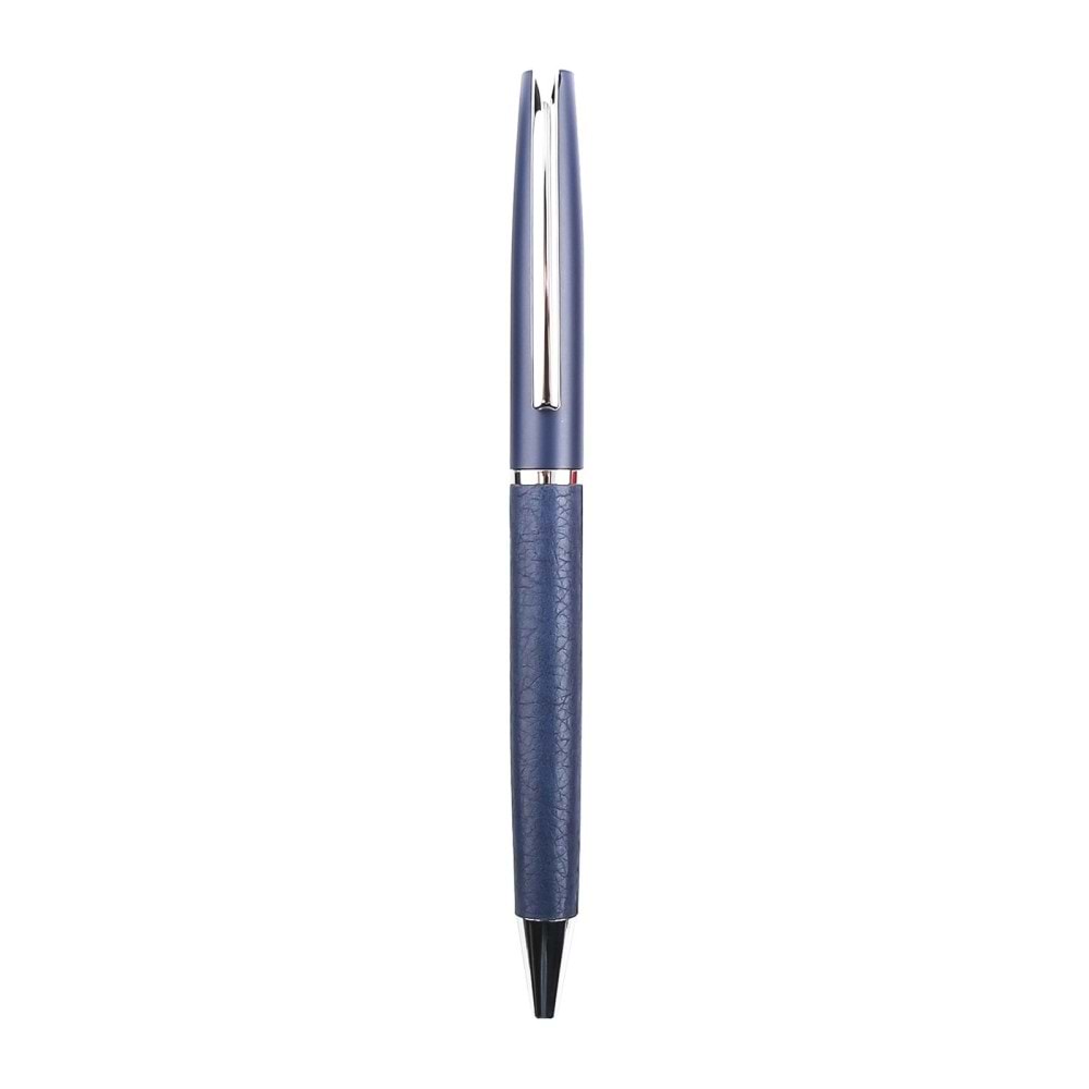 SALİHLİ LACİVERT METAL DERİLİ TÜKENMEZ KALEM