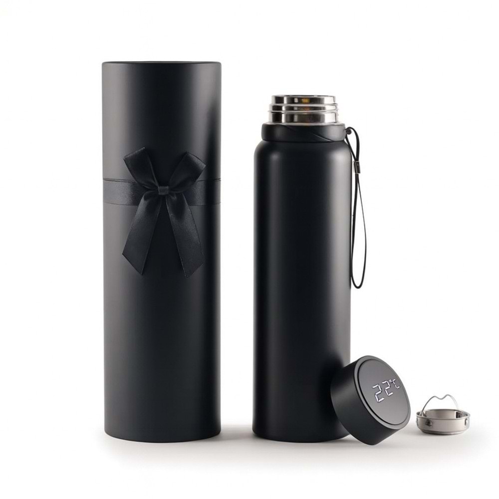 GÖYNÜK SİYAH 1000 ML DERECELİ TERMOS