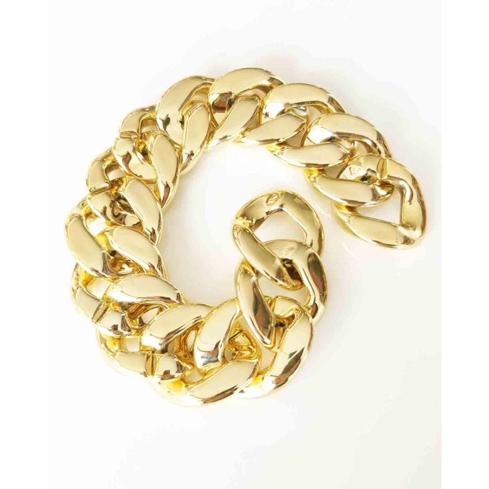Çanta Aksesuar 37 Cm Metal Görünümlü Akrilik Zincir (Light Gold Renk)