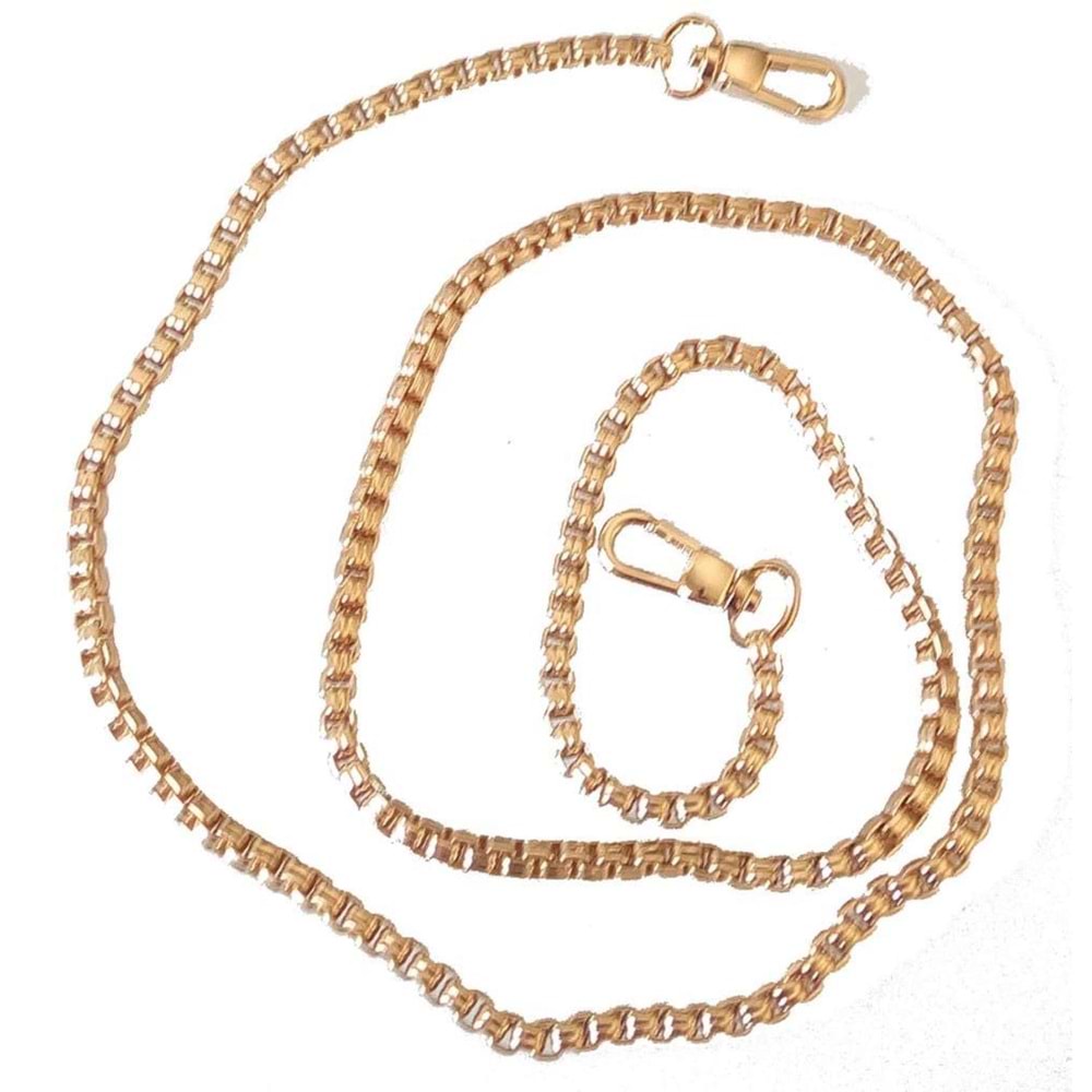 Çanta Aksesuar Light Gold Renk Kare Model Çanta Zinciri (100 Cm)