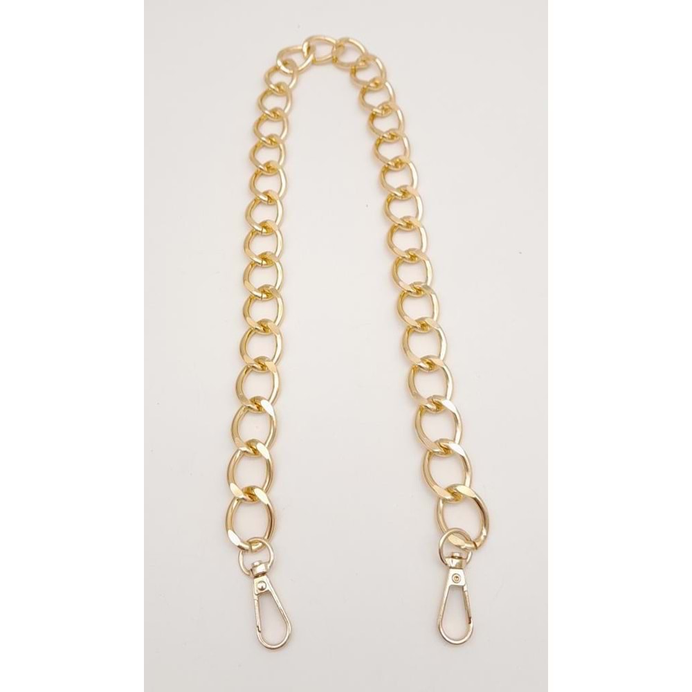Çanta Aksesuar 60 cm Light Gold Renk Kancalı Geniş Çanta Zinciri