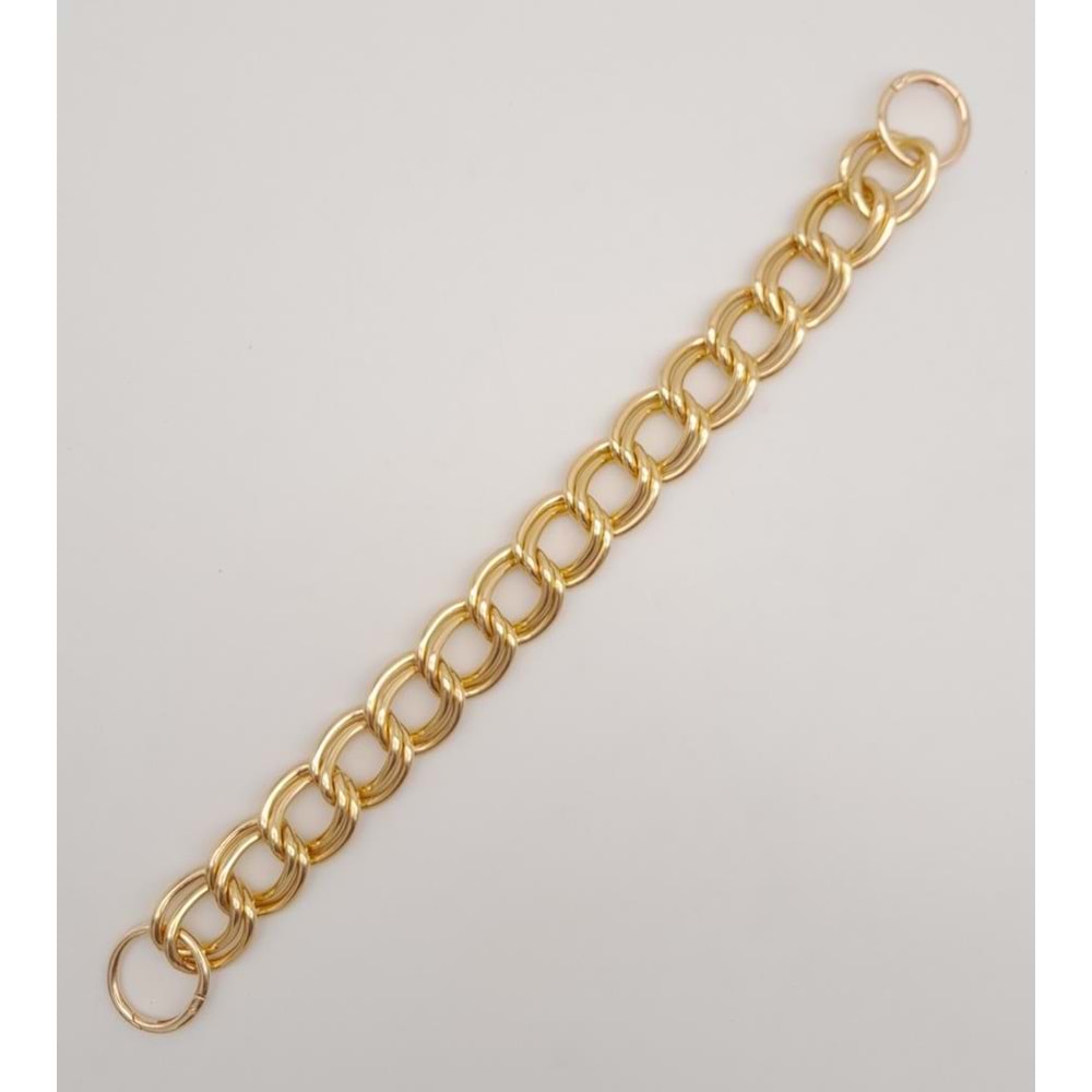 Çanta Aksesuar 38 cm Çift Halkalı Light Gold Renk Zincir