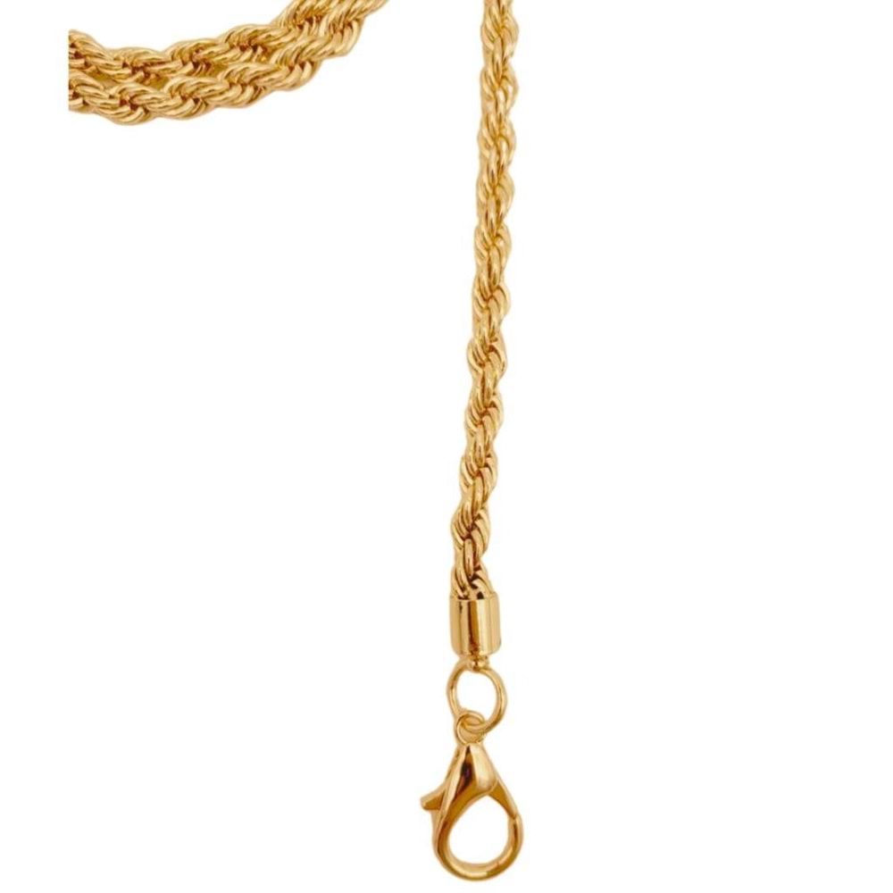 Çanta Aksesuar 120 cm Burgulu Light Gold Renk Kancalı Çanta Zinciri