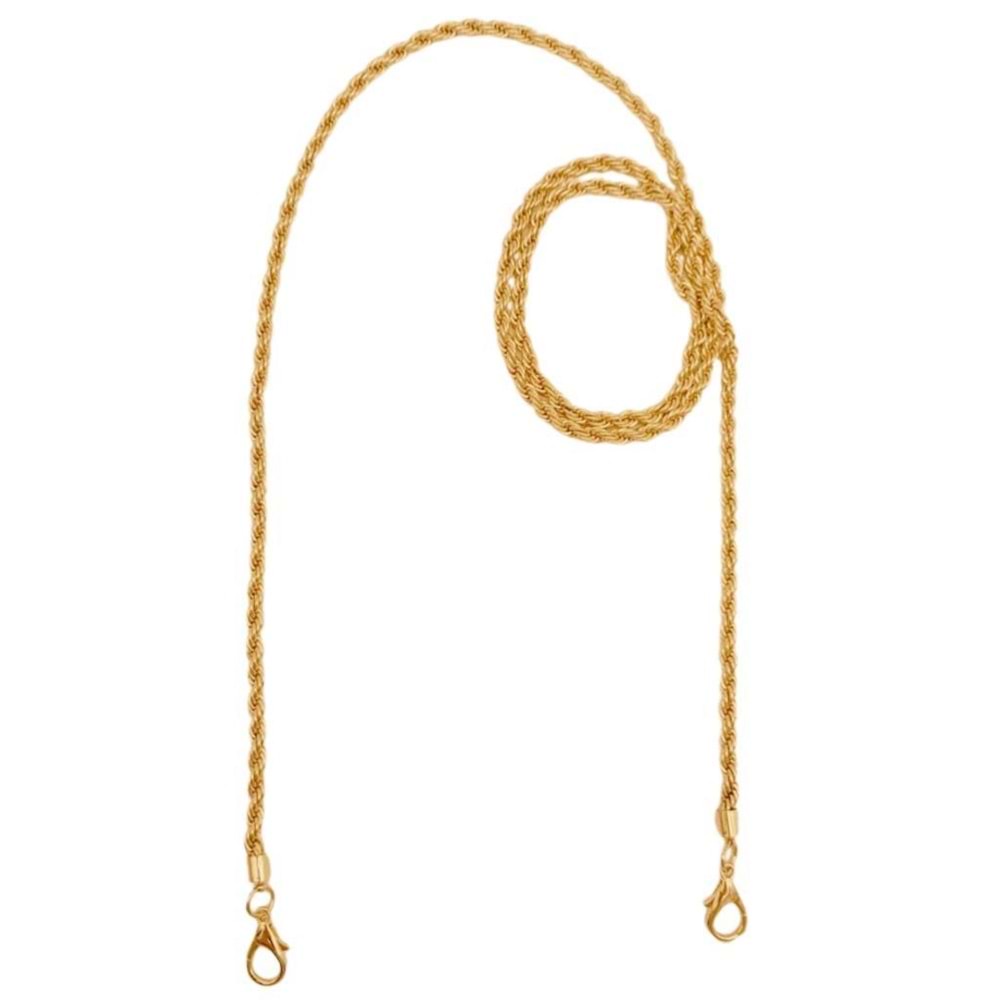 Çanta Aksesuar 120 cm Burgulu Light Gold Renk Kancalı Çanta Zinciri