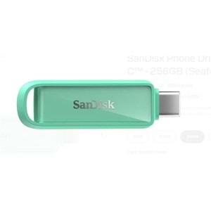 Sandisk SDIXS0N-256G-GN6NQ 256GB Phone Drive with USB-C-128GB (Seafoam Green) Flash Bellek