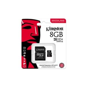 Kingston SDCIT2-8GB 8GB microSDHC Industrial C10 A1 pSLC Card + SD Adapter Hafıza Kartı