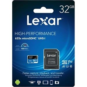 Lexar 32GB A1 V10 U1 Hafıza Kartı + Adaptör
