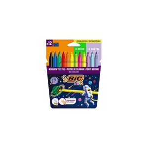 COSMO KEÇELİ BOYA KALEMİ 12 RENK (6 STANDART + 3 PASTEL + 3 NEON) 301696