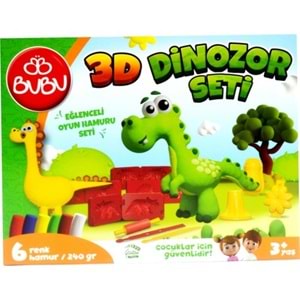 Bu-Bu Oyun Hamuru Seti 3D Dinozor (L) BUBU-OH0012