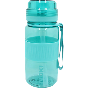 Noki Kıds Su Matarası Tritan Pipetli Kapak Silikon Kemerli Askılı 400 Ml (Karışık Renk 1 Adet)