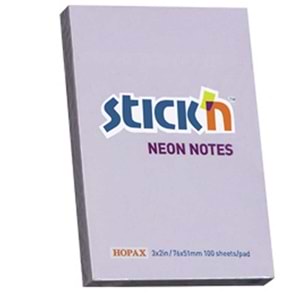 Hopax Stıckn Yapışkanlı Not Kağıdı 100 YP 76x51 Pastel Lila HE21402 (1 Adet)