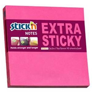 Hopax Stıckn Yapışkanlı Not Kağıdı Extra 90 YP 76x76 Neon Pembe HE21671 (1 Adet)