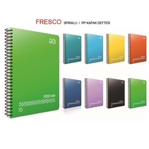 Gıpta Fresco Spiralli Plastik Kapak Defter A4 80 YP Çizgisiz 4877