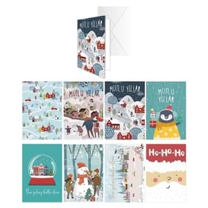 Keskin Color Yaldızlı Yılbaşı Kartı 2 Zarflı No:2 Tekli (1 Adet)