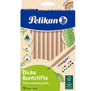 Pelikan Kuru Boya Kalemi Jumbo Ahşap Gövdeli 12 Li