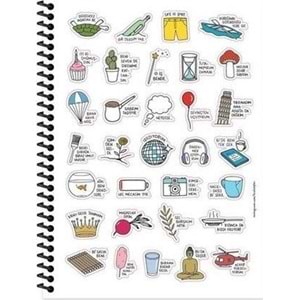 Hisli Şeyler Spiralli Karton Kapak Stic Defter 18,5x25 80 YP Kar.500623-99