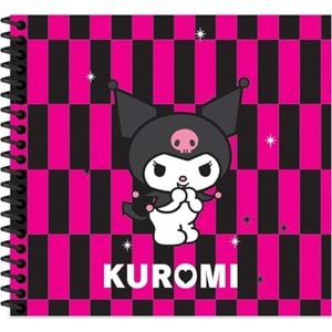 Kuromi Spiralli Sert Kapak Defter 16x15 50 Yaprak Çizgili